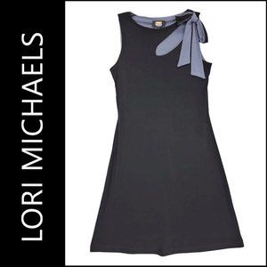 Lori Michaels Women Sheath Dress Sleeveless Size Small Black